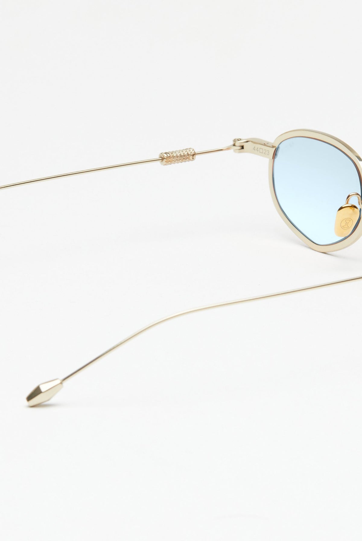 Artus SHON Bronze titanium sunglasses — Light Blue, three-quarter view