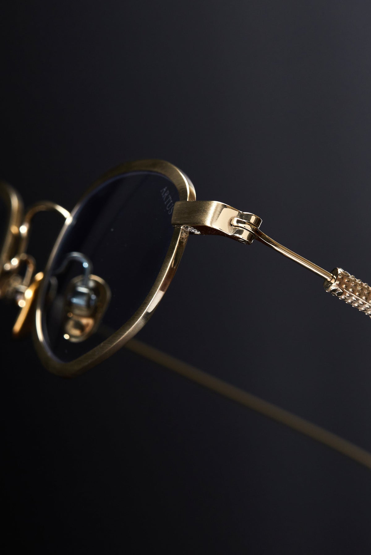 Artus SHON Bronze titanium sunglasses — Light Blue, folded detail