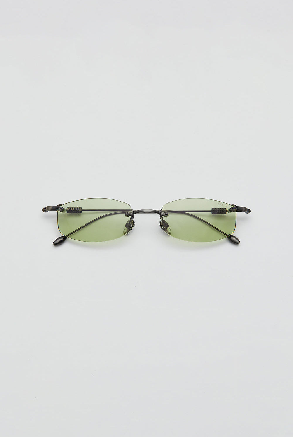 Artus ARI GunMetal titanium sunglasses, size S — Olive Green, front view