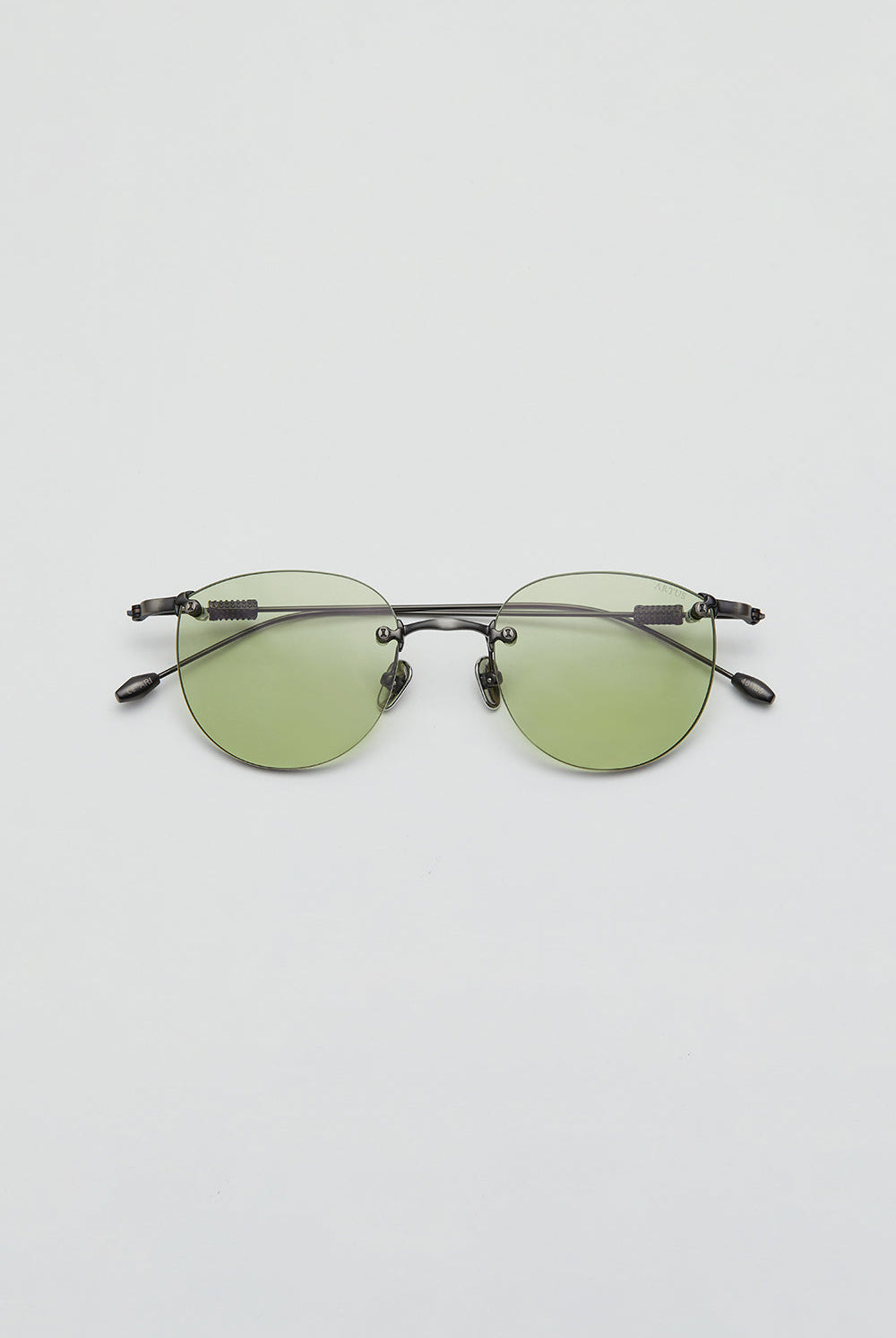 Artus ARI GunMetal titanium sunglasses, size L — Olive Green, front view