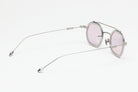 Artus DAN Matte Silver / Milky Grey titanium and acetate sunglasses — Light Purple, three-quarter view