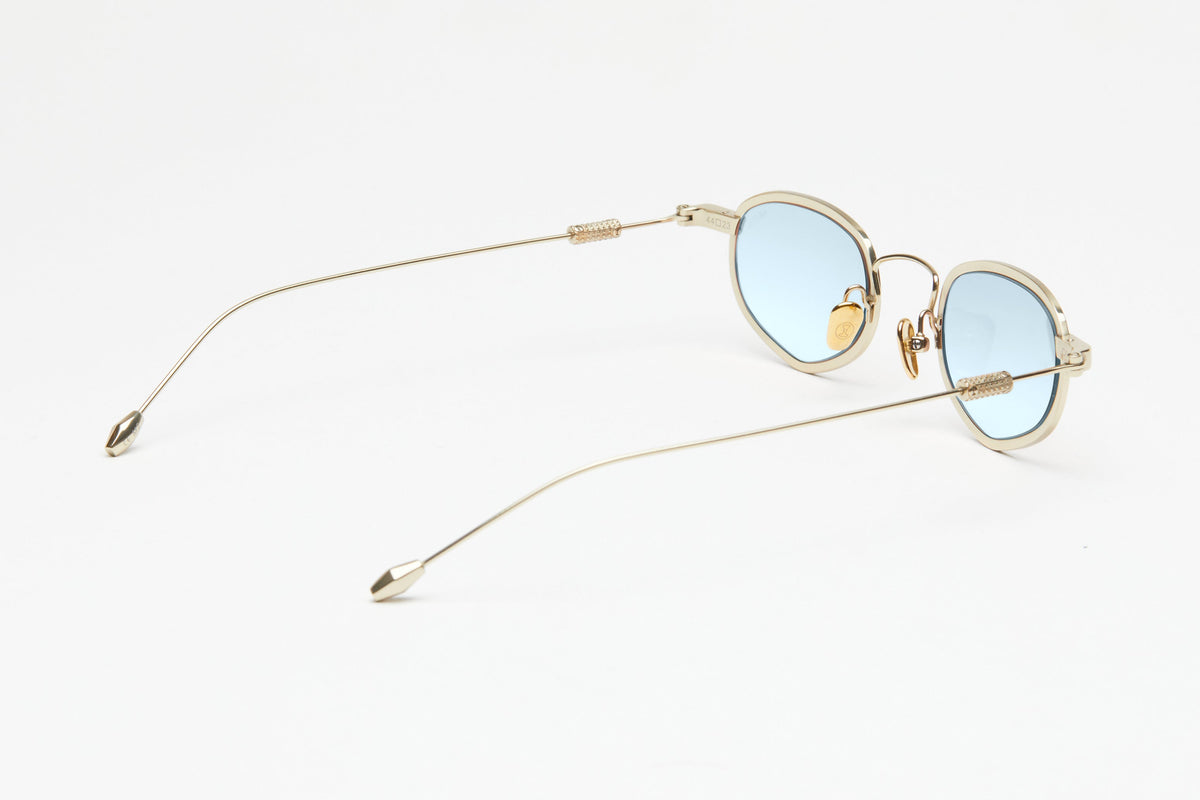Artus SHON Bronze titanium sunglasses — Light Blue, three-quarter view