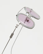Artus DAN Matte Silver / Milky Grey titanium and acetate sunglasses — Light Purple, side view