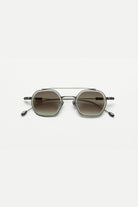 Artus DAN Brushed Silver / Milky Grey titanium and acetate sunglasses — Dark Grey, front view