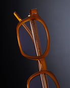 Artus AMO Cognac acetate sunglasses — Light Blue, three-quarter view