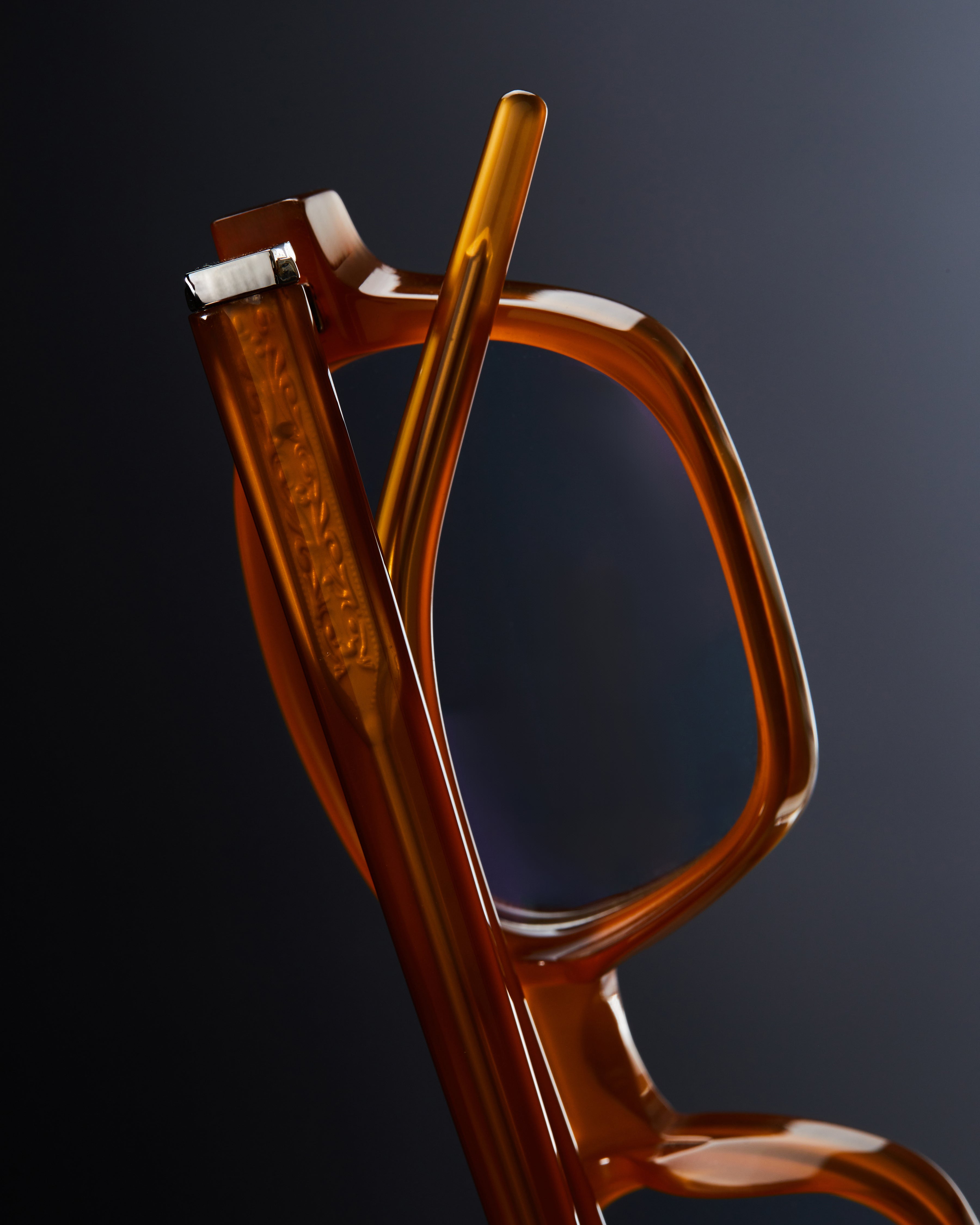 Artus AMO Cognac acetate sunglasses — Light Blue, side view
