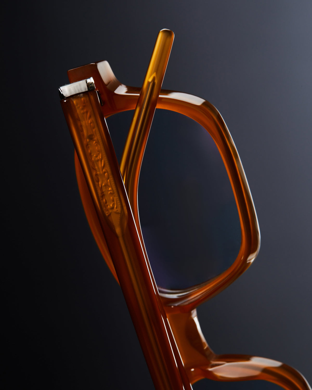 Artus AMO Cognac acetate sunglasses — Light Blue, side view