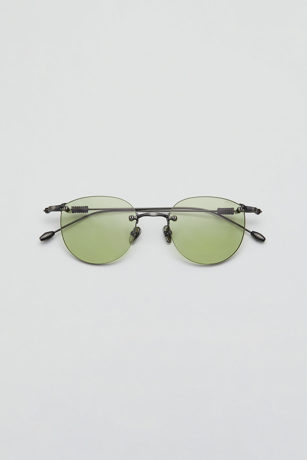 Artus ARI GunMetal titanium sunglasses, size L — Olive Green, front view